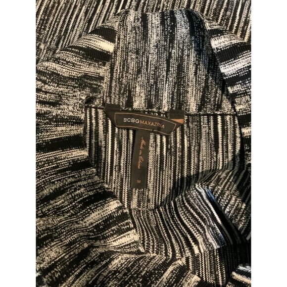 BCBG Max Azria Black White Heathered Stripe Scuba Mini Skirt, Size Medium - Picture 5 of 5